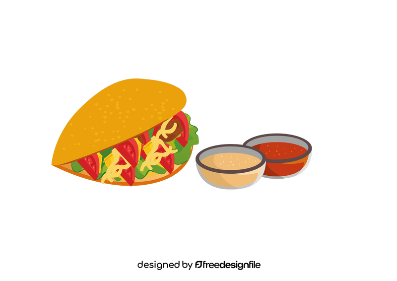 Taco with sauce clipart
