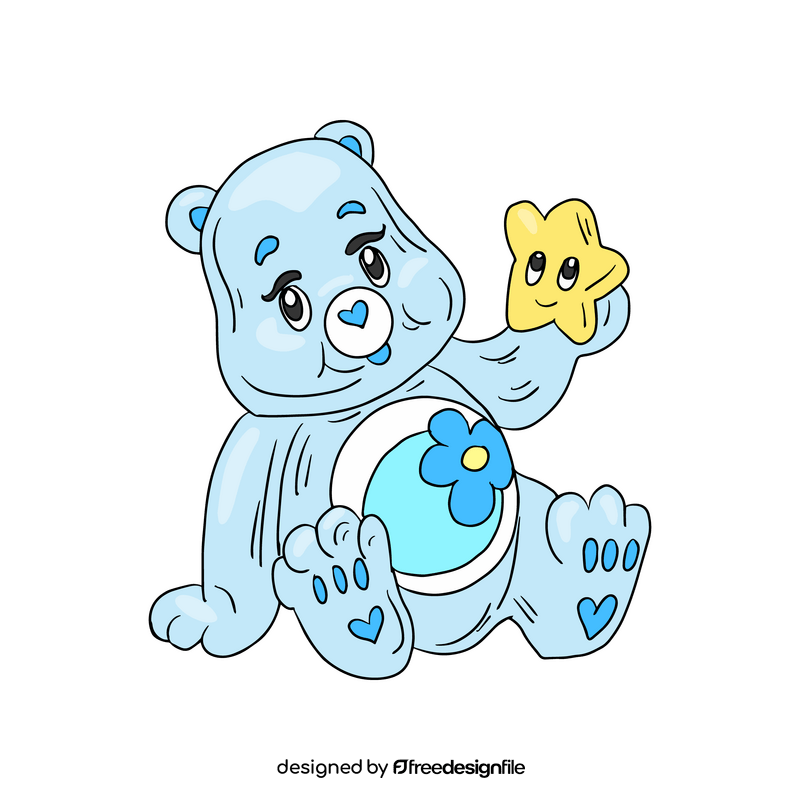 Blue care bears toy clipart