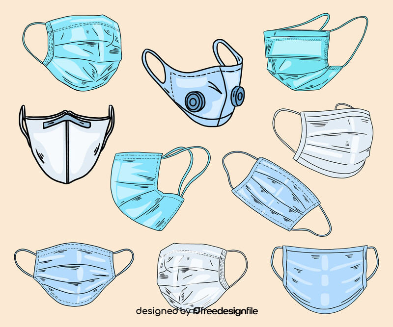 Face masks vector