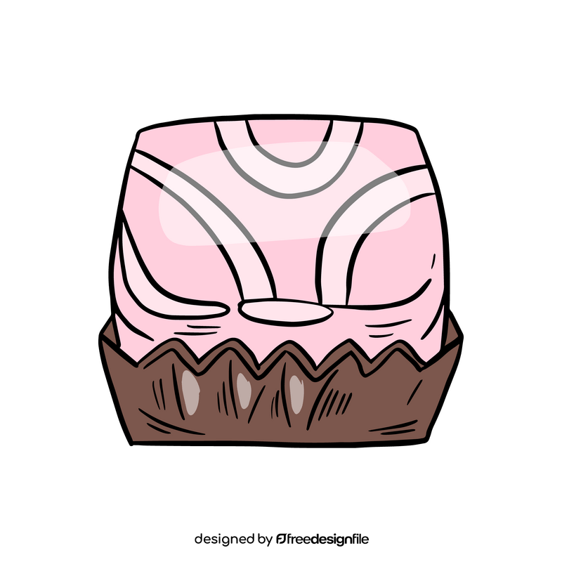 Pink chocolate cupcake clipart