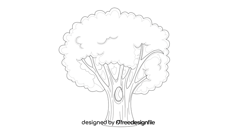 Yellow Tree black and white clipart