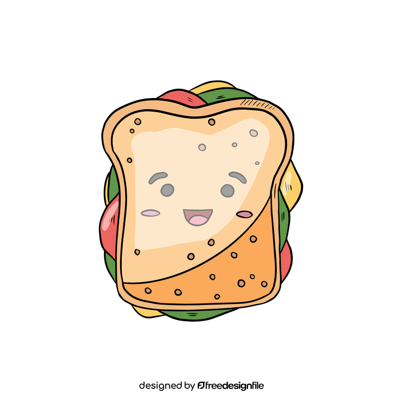 Kawaii sandwich clipart