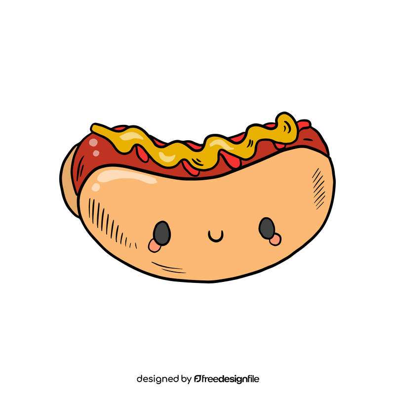 Kawaii hot dog clipart