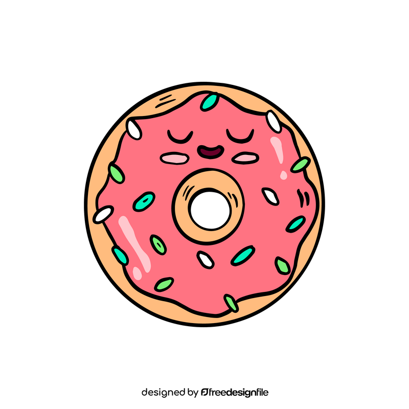 Kawaii donut clipart