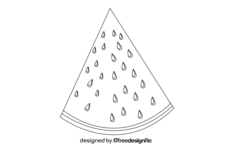 Watermelon Slice black and white clipart