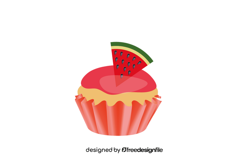 Watermelon Cupcake clipart