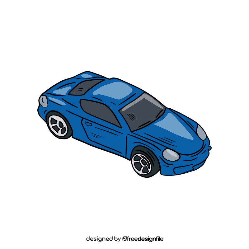 Blue coupe car clipart