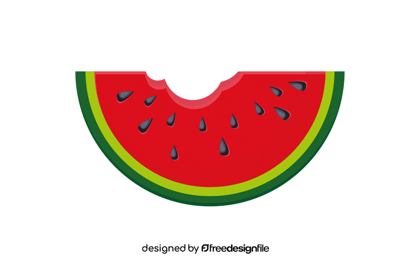 Bitten Watermelon Slice clipart