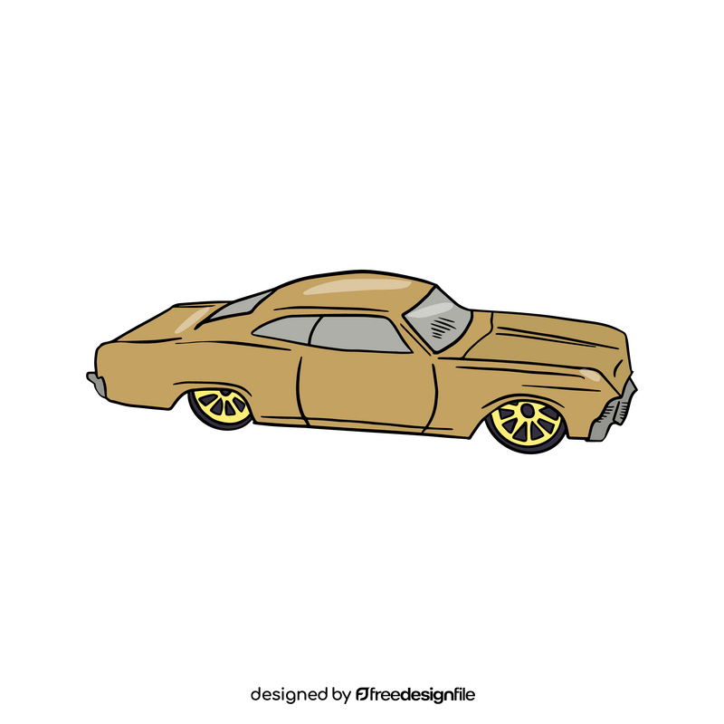 Yellow coupe car clipart