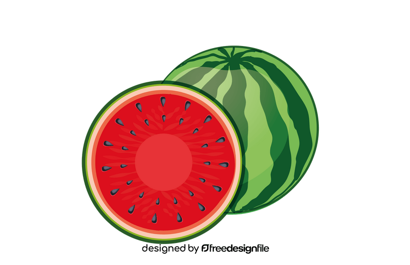 Whole and a Half of Watermelon clipart