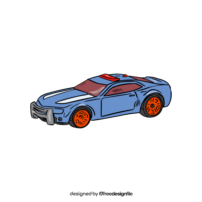 Blue coupe car clipart