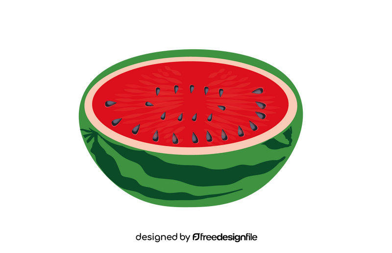 Cut in Half Watermelon clipart