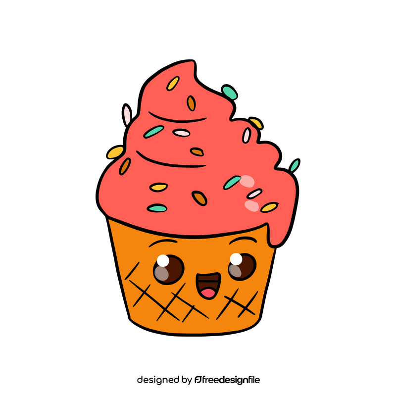 Kawaii ice cream cartoon clipart