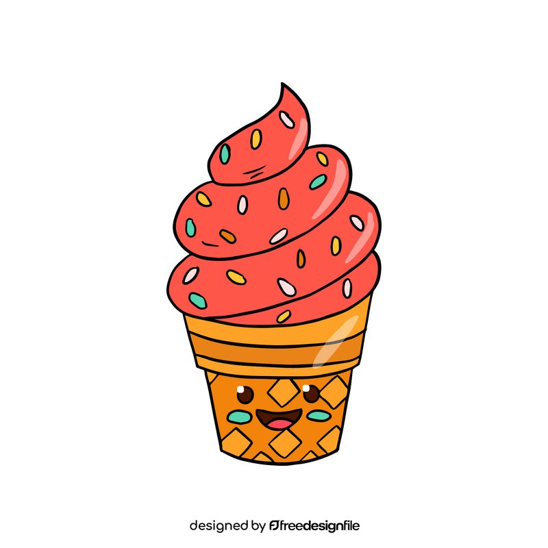 Kawaii ice cream clipart