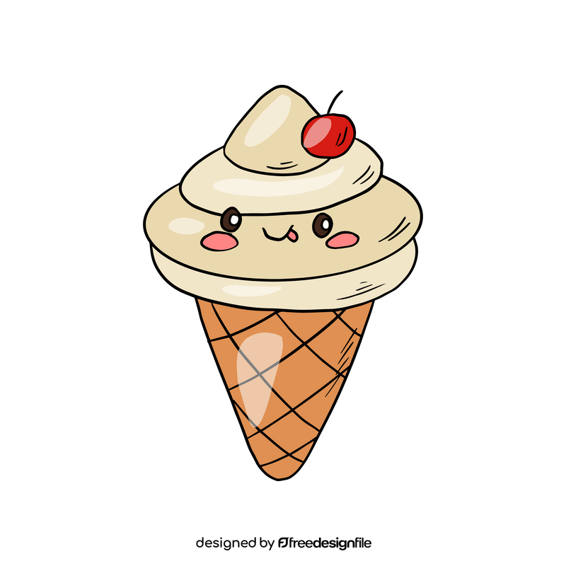 Kawaii cartoon ice cream clipart