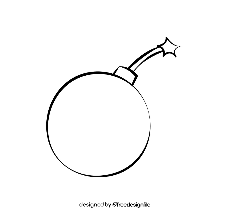 Bomb cartoon drawing black and white clipart