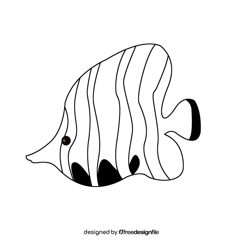 Fish black and white clipart