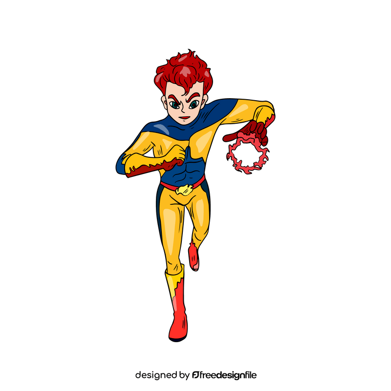 Superhero character drawing clipart