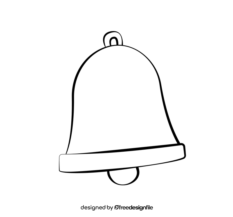 Bell cartoon drawing black and white clipart