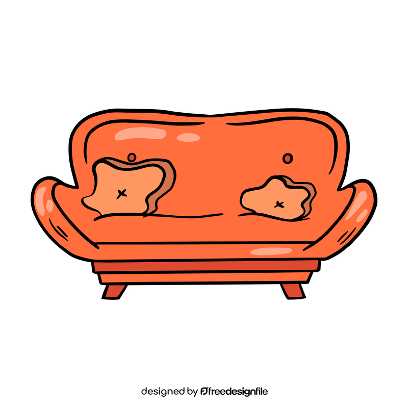 Cartoon orange sofa clipart