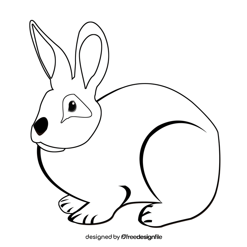 Rabbit black and white clipart