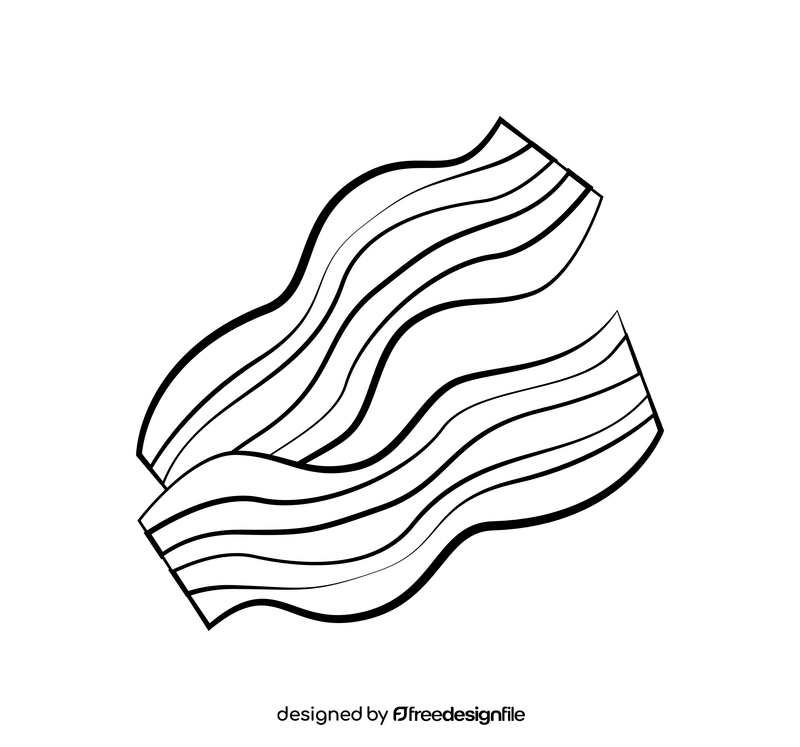 Bacon cartoon drawing black and white clipart