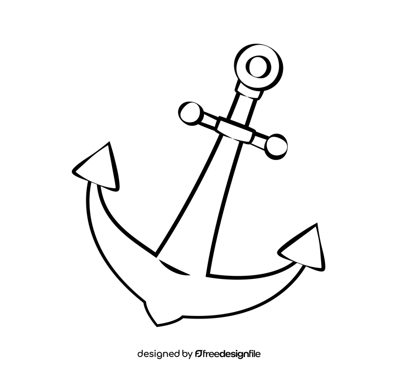 Anchor cartoon drawing black and white clipart free download