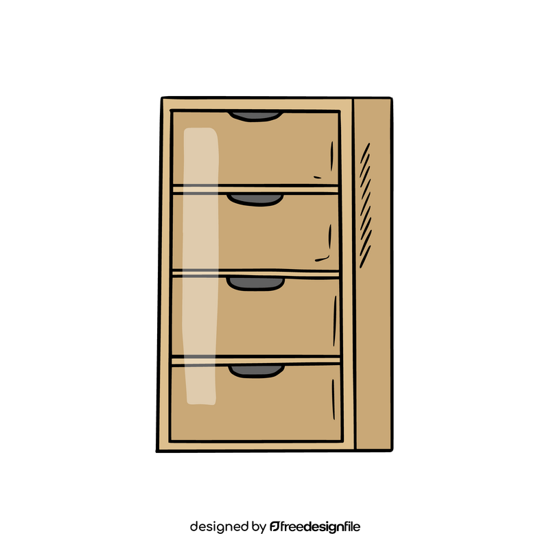 Chest of drawers cartoon drawing clipart