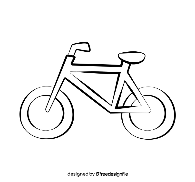Bike cartoon drawing black and white clipart