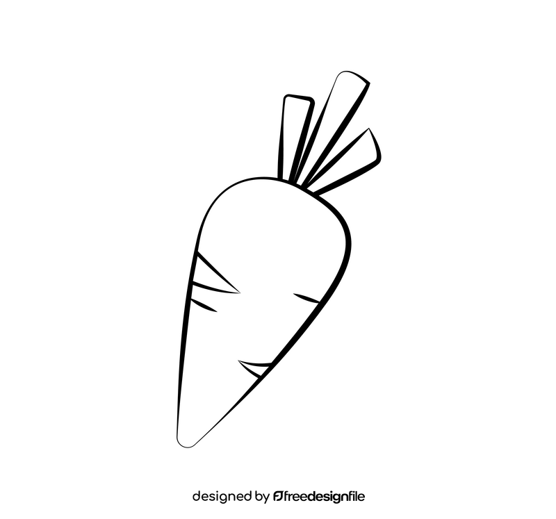 Carrot cartoon drawing black and white clipart