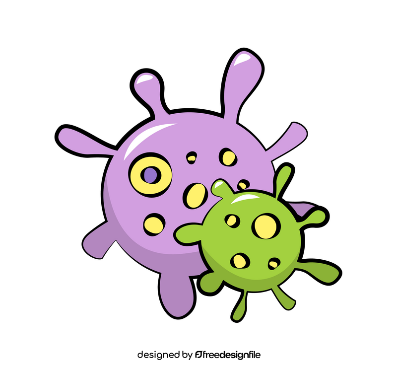 Bacteria cartoon clipart