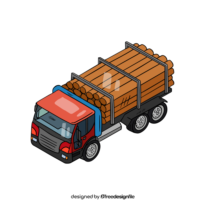 Timber truck illustration clipart