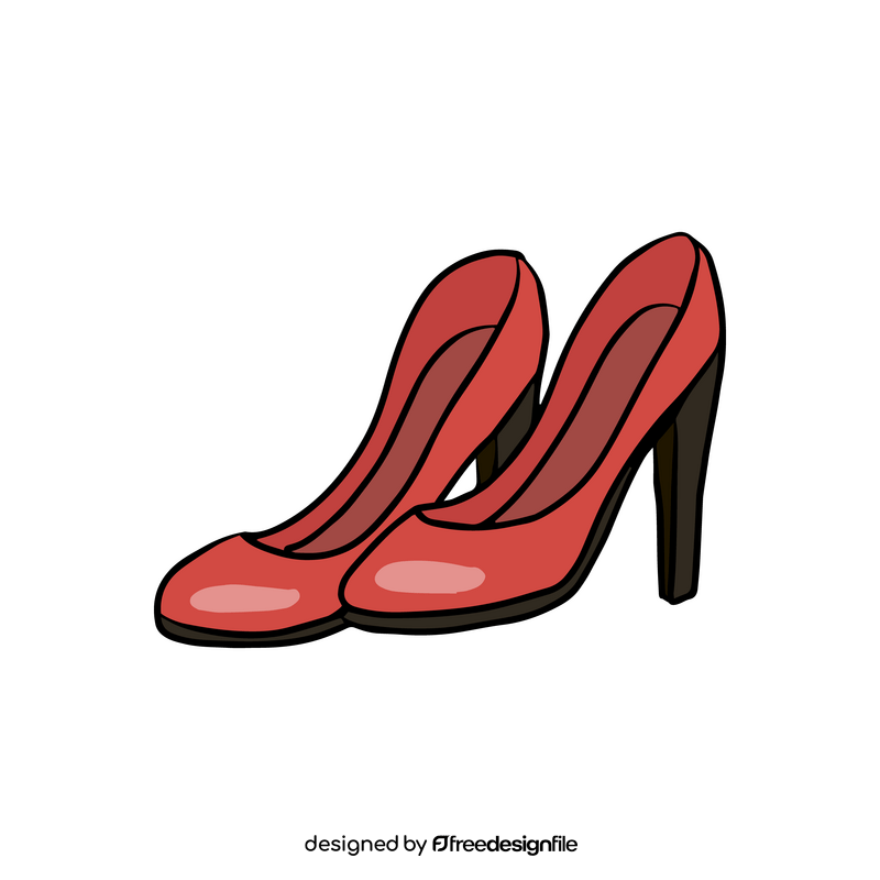 High heel red women shoes clipart