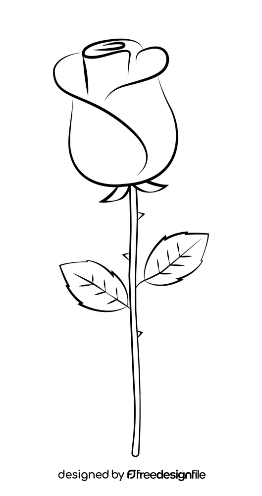 Rose black and white clipart