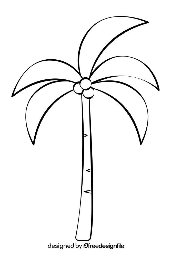 Coconut tree black and white clipart free download
