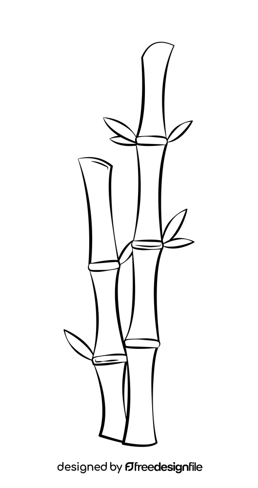 Bamboo black and white clipart