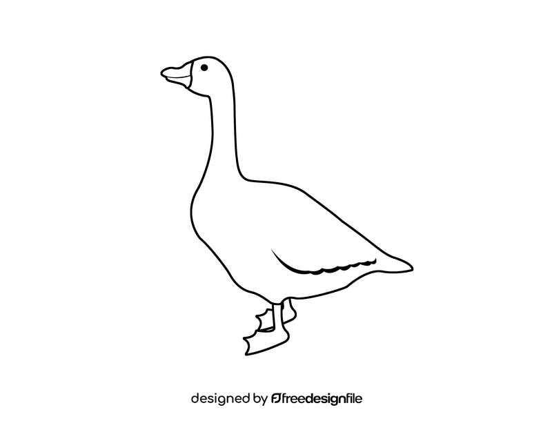 Duck black and white clipart