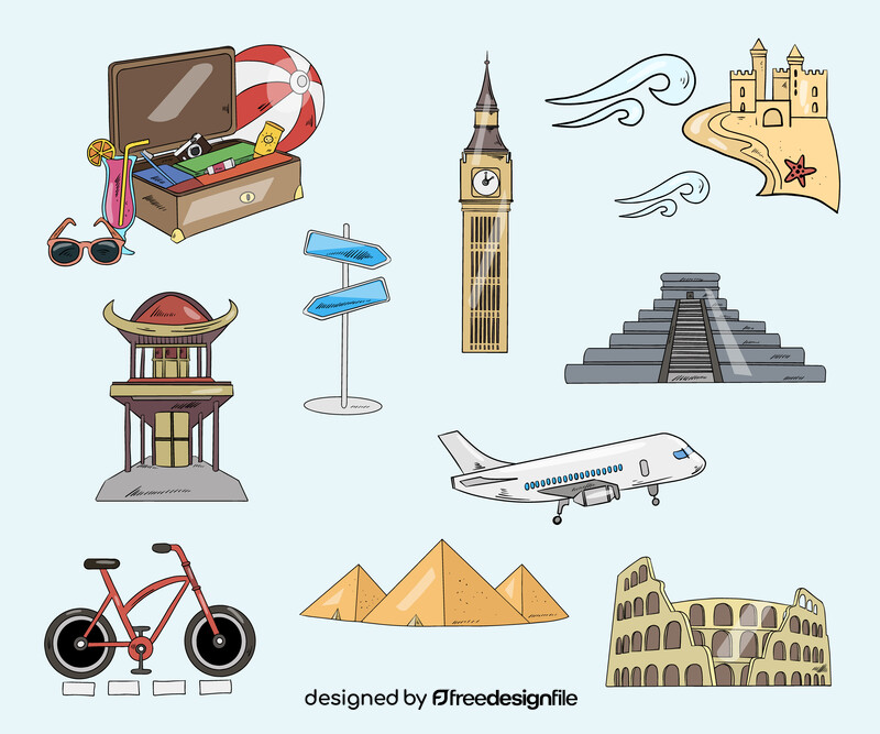 Travel, vacation cartoon vector