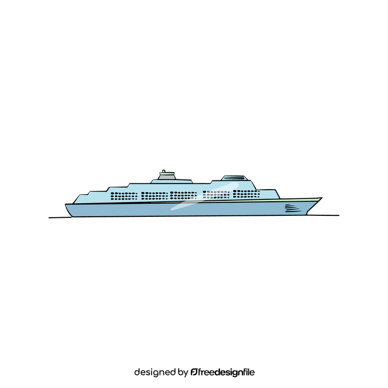 Cruise ship side view clipart