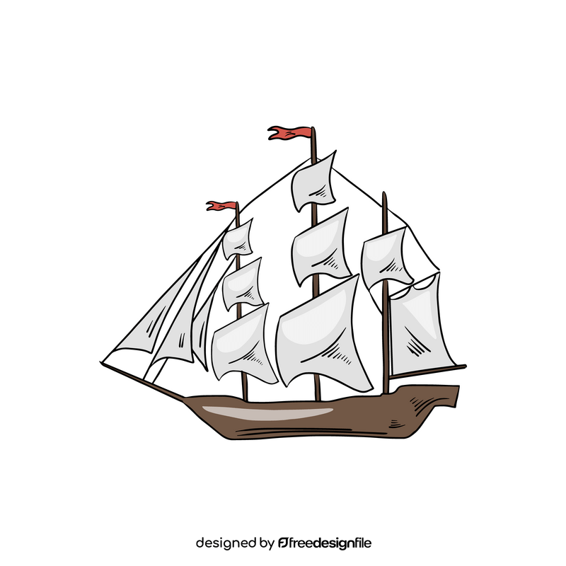 Sailboat, yacht cartoon clipart