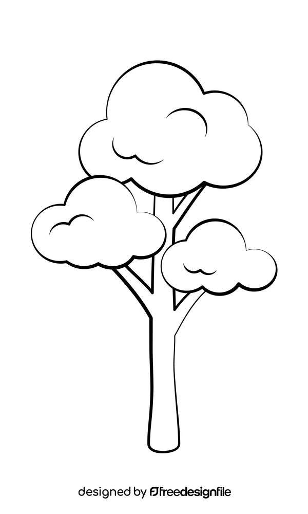 Tree black and white clipart