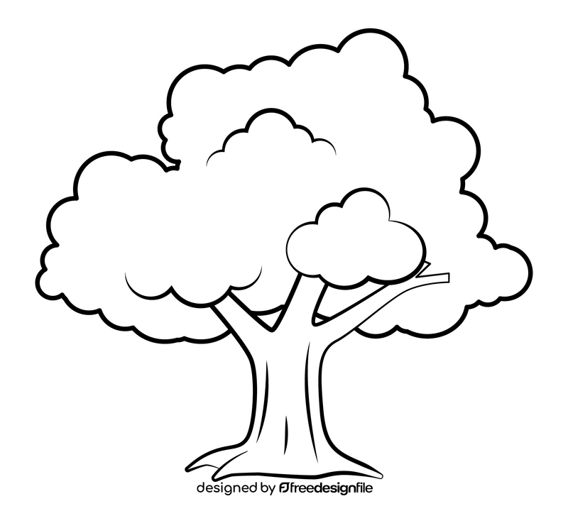Oak tree black and white clipart free download