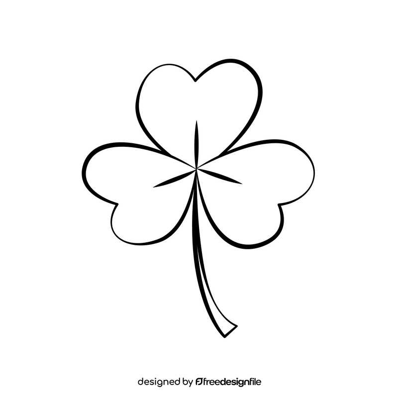 Shamrock black and white clipart