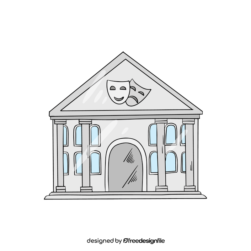 Theater building illustration clipart