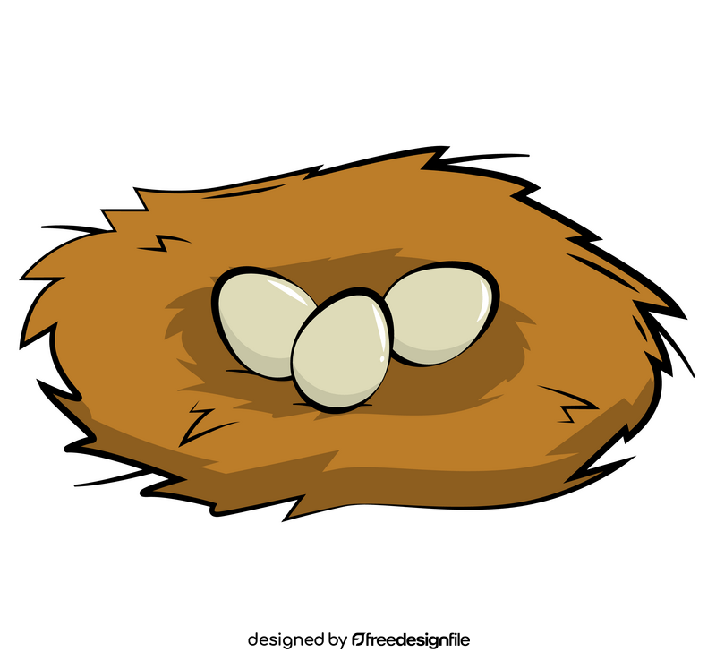 Nest with eggs clipart