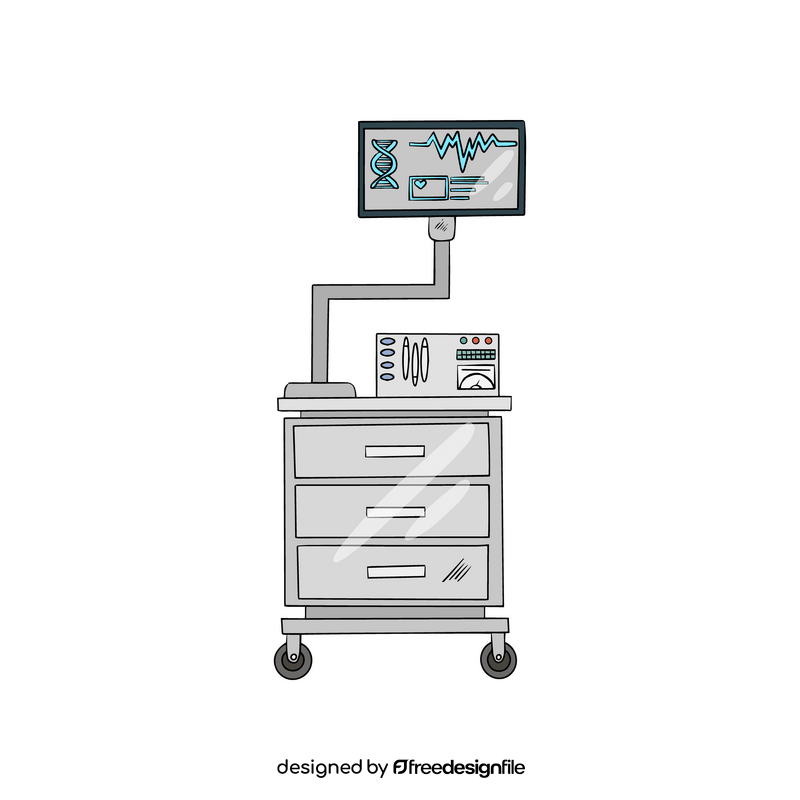 Hospital heart monitor cartoon clipart