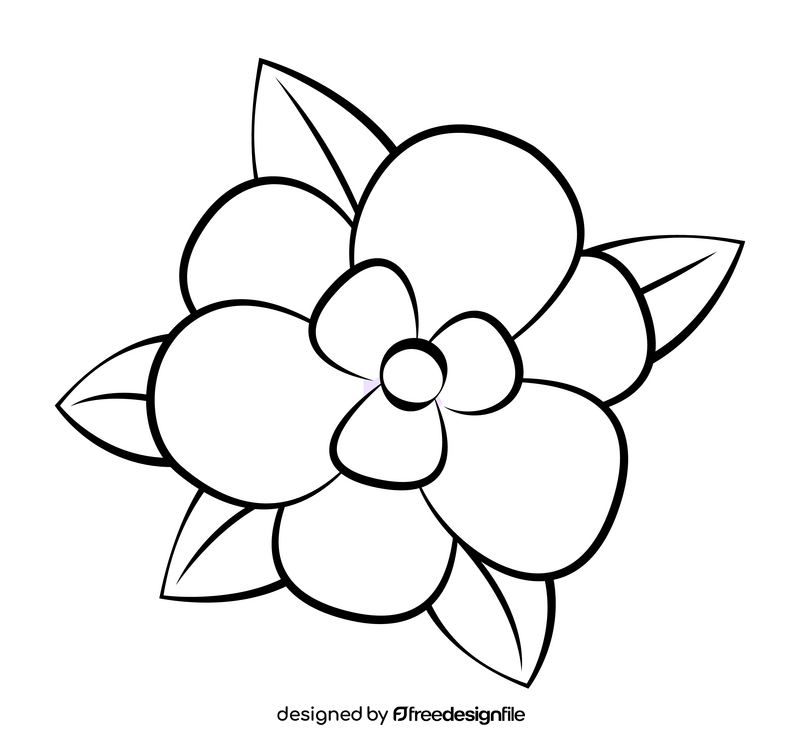 Magnolia black and white clipart