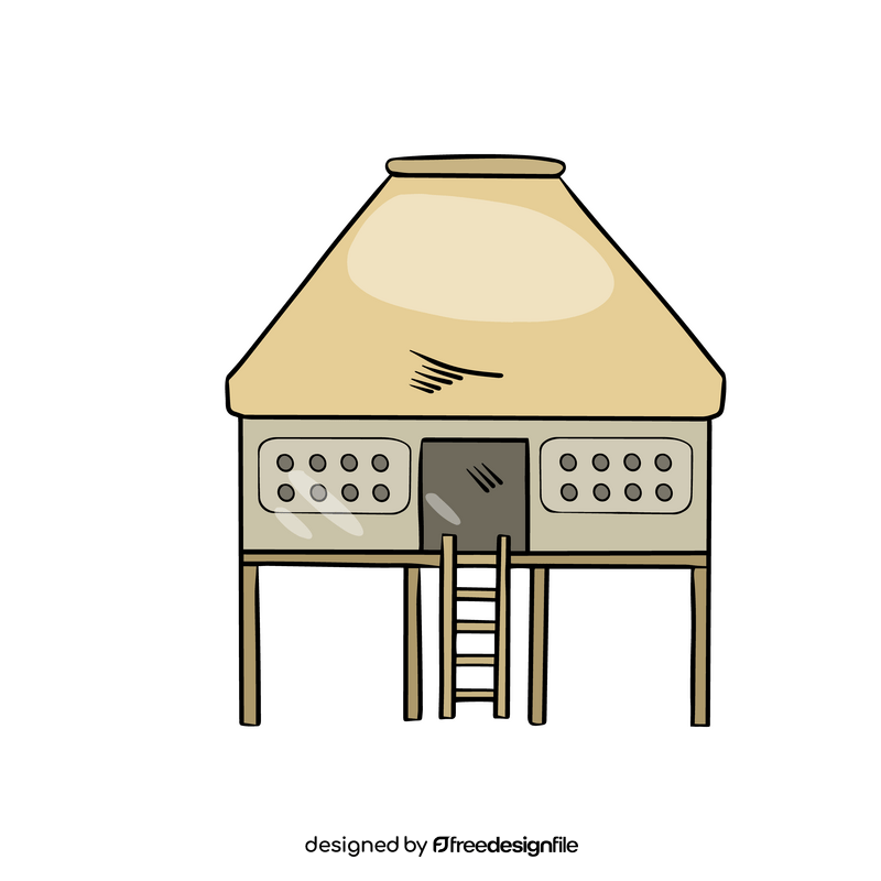 Stilt house cartoon clipart