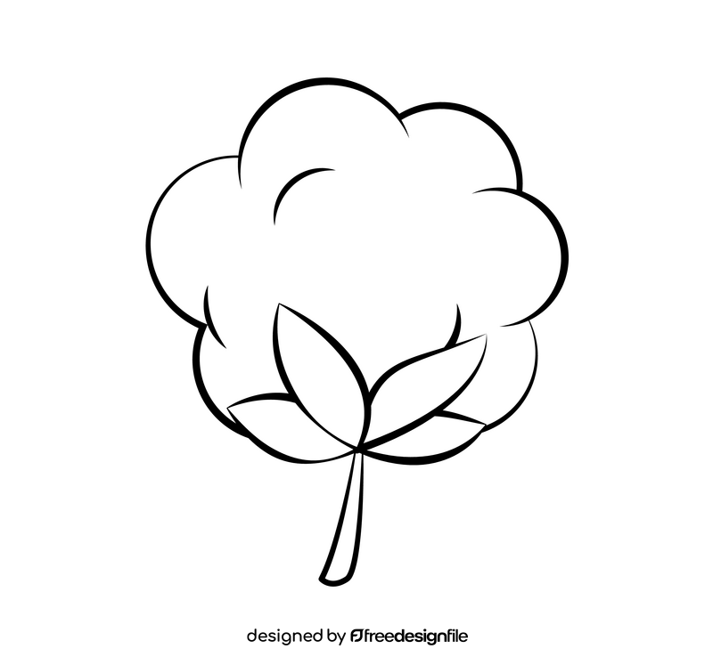 Cotton black and white clipart