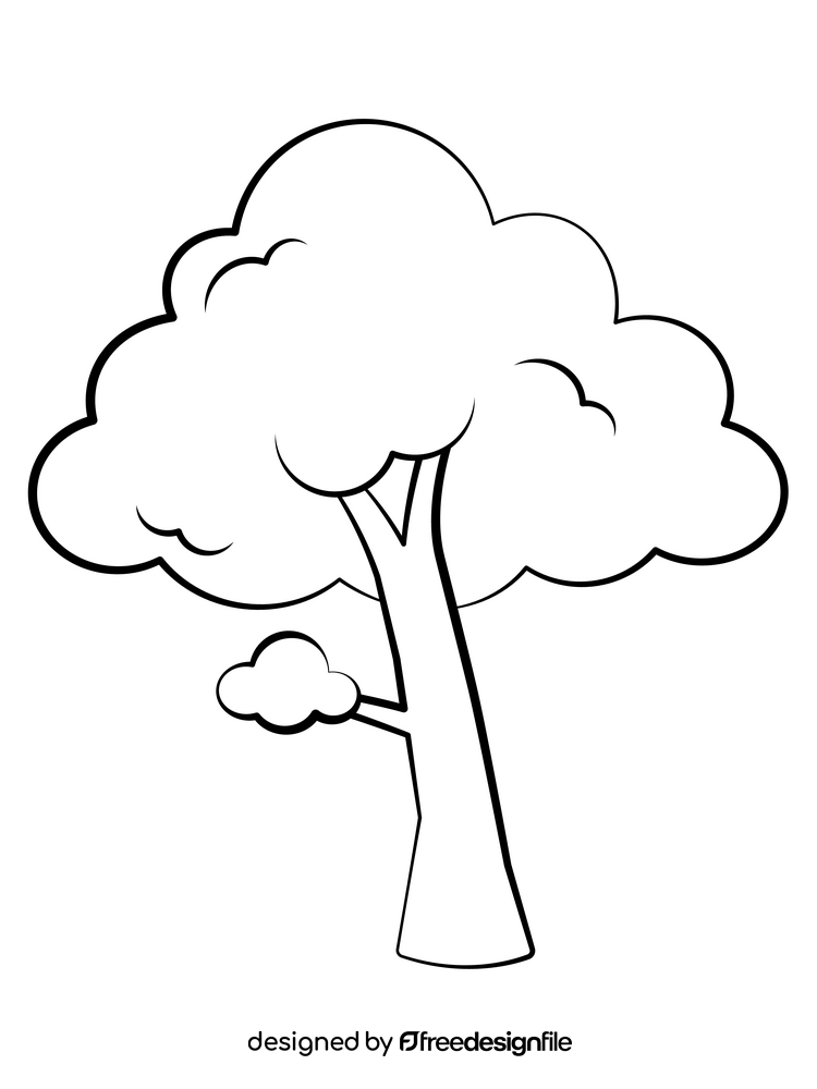 Tree black and white clipart